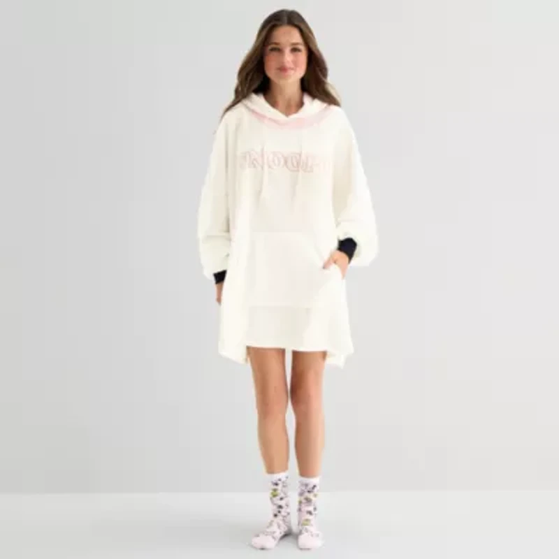 Womens Easy-on + Easy-off Peanuts Snoopy Hooded Short Sleeve Juniors Nightgown