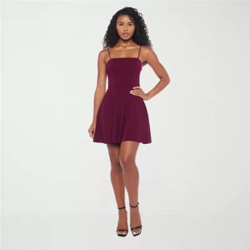 B. Smart Womens Sleeveless Juniors Fit + Flare Dress