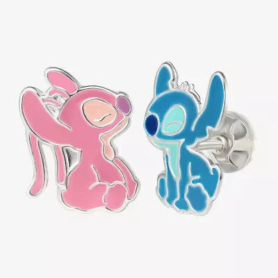 Sterling Silver 12.9mm Lilo & Stitch Stud Earrings