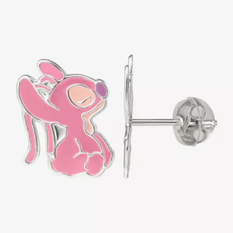 Sterling Silver 12.9mm Lilo & Stitch Stud Earrings