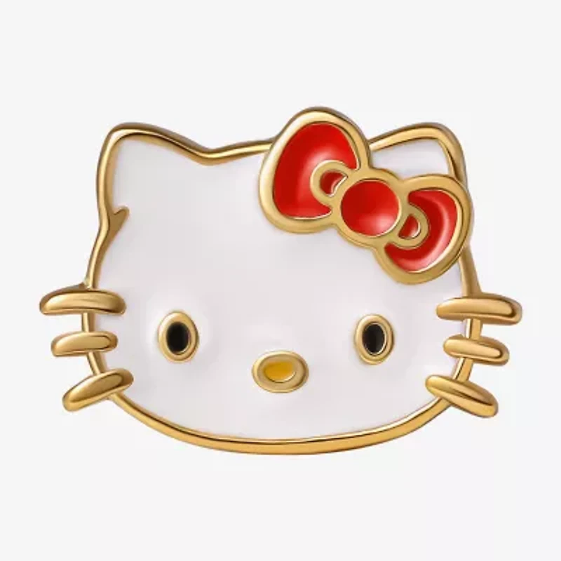 14K Gold Over Silver 6.4mm Hello Kitty Stud Earrings