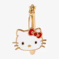 Girls 14K Gold 12.9mm Hello Kitty Hoop Earrings