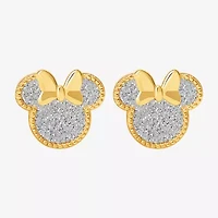14K Gold Over Silver 8.9mm Minnie Mouse Stud Earrings