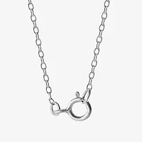 Girls Simulated Cubic Zirconia Sterling Silver 15 Inch Pendant Necklace