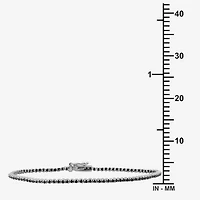 Womens CT. T.W. Natural Black Diamond Sterling Silver Round Tennis Bracelet