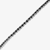 Womens CT. T.W. Natural Black Diamond Sterling Silver Round Tennis Bracelet