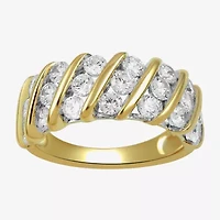 (I, I2) Womens 2 CT. T.W. Lab Grown White Diamond 14K Gold Over Silver Round Eternity Band