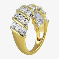 (I, I2) Womens 2 CT. T.W. Lab Grown White Diamond 14K Gold Over Silver Round Eternity Band