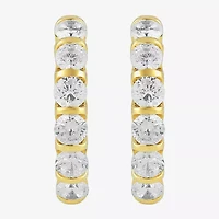 (I, I2) Womens 1 CT. T.W. Lab Grown White Diamond 14K Gold Over Silver 17.6mm Hoop Earrings