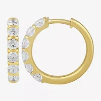 (I, I2) Womens 1 CT. T.W. Lab Grown White Diamond 14K Gold Over Silver 17.6mm Hoop Earrings