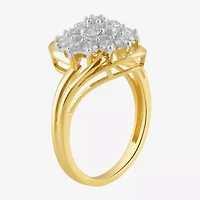 (I, I2) Womens 1 CT. T.W. Lab Grown White Diamond 14K Gold Over Silver Cocktail Ring