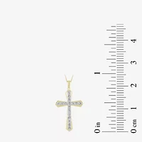 Cross (I,I2) Womens 1 CT. T.W. Lab Grown White Diamond 14K Gold Over Silver 18 Inch Pendant Necklace