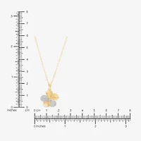 Flower (H-I, Si1-Si2) Womens 1/10 CT. T.W. Lab Grown White Diamond 14K Gold Over Silver Flower 18 Inch Pendant Necklace