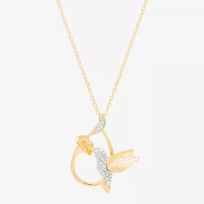 (H-I/Si1-Si2) Womens 1/10 CT. T.W. Lab Grown White Diamond 14K Gold Over Silver 18 Inch Pendant Necklace