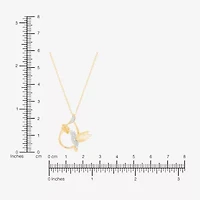 (H-I/Si1-Si2) Womens 1/10 CT. T.W. Lab Grown White Diamond 14K Gold Over Silver 18 Inch Pendant Necklace