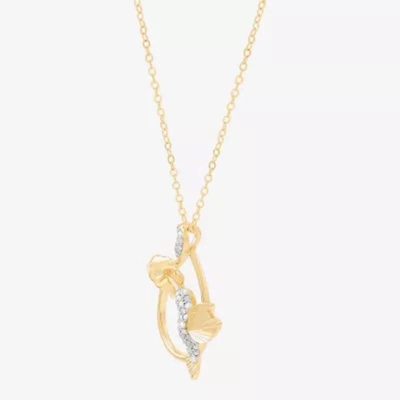 (H-I/Si1-Si2) Womens 1/10 CT. T.W. Lab Grown White Diamond 14K Gold Over Silver 18 Inch Pendant Necklace