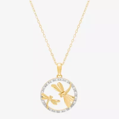 (H-I/Si1-Si2) Womens 1/10 CT. T.W. Lab Grown White Diamond 14K Gold Over Silver Animal 18 Inch Pendant Necklace