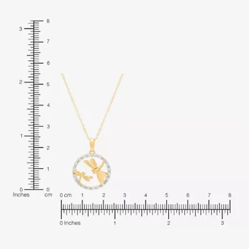 (H-I/Si1-Si2) Womens 1/10 CT. T.W. Lab Grown White Diamond 14K Gold Over Silver Animal 18 Inch Pendant Necklace