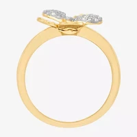 Flower (H-I,Si1-Si2) Womens 1/10 CT. T.W. Lab Grown White Diamond 14K Gold Over Silver Cocktail Ring
