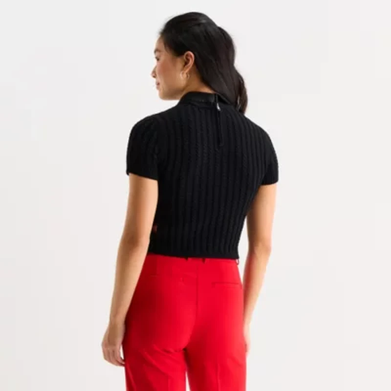 by&by Womens Juniors Short Sleeve Polo Shirt