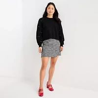 by&by Juniors Womens Crew Neck Long Sleeve Pullover Sweater