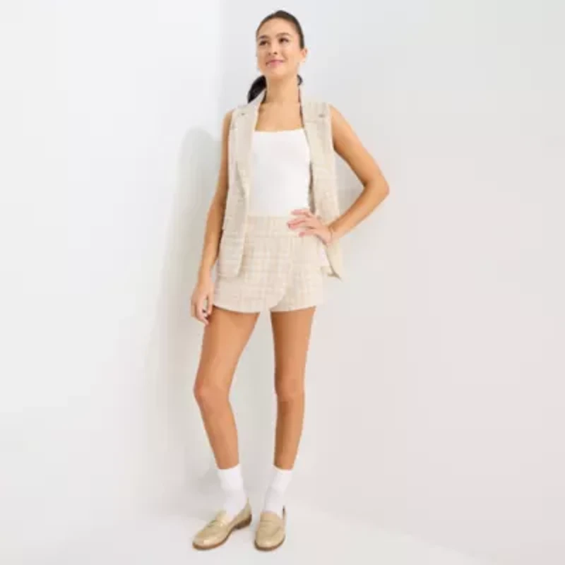 by&by Womens Juniors Mid Rise Wrap Skirt