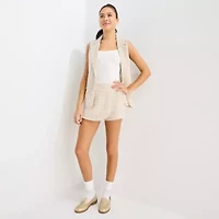 by&by Womens Juniors Mid Rise Wrap Skirt