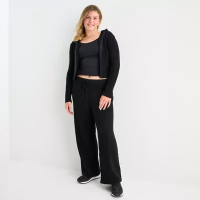 Forever 21 Womens Juniors Plus Wide Leg Pull-On Pant