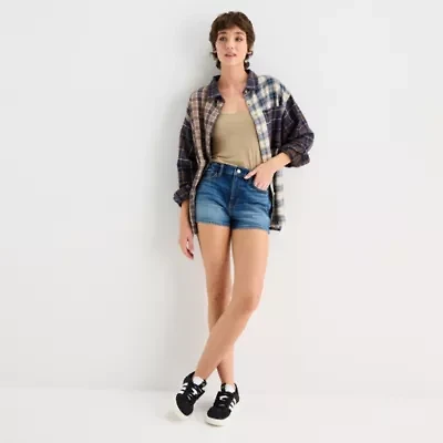 Arizona Womens High Rise Juniors Denim Short