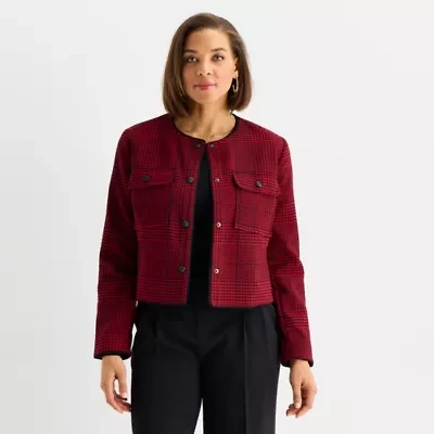 Liz Claiborne Womens Lightweight Cropped Jacket