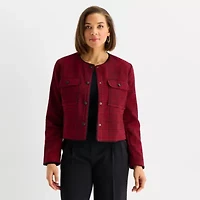 Liz Claiborne Womens Lightweight Cropped Jacket