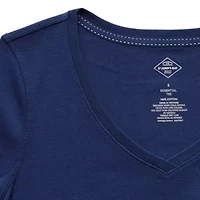 St. John's Bay Womens Easy-on + Easy-off V Neck Short Sleeve T-Shirt