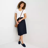 St. John's Bay Womens Easy-on + Easy-off V Neck Short Sleeve Adaptive T-Shirt