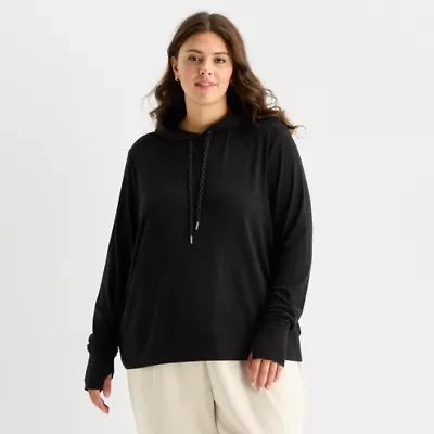 Stylus Womens Plus Hooded Long Sleeve Sweatshirt