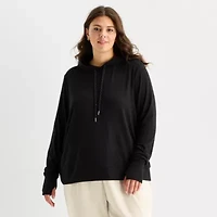 Stylus Womens Plus Hooded Long Sleeve Sweatshirt