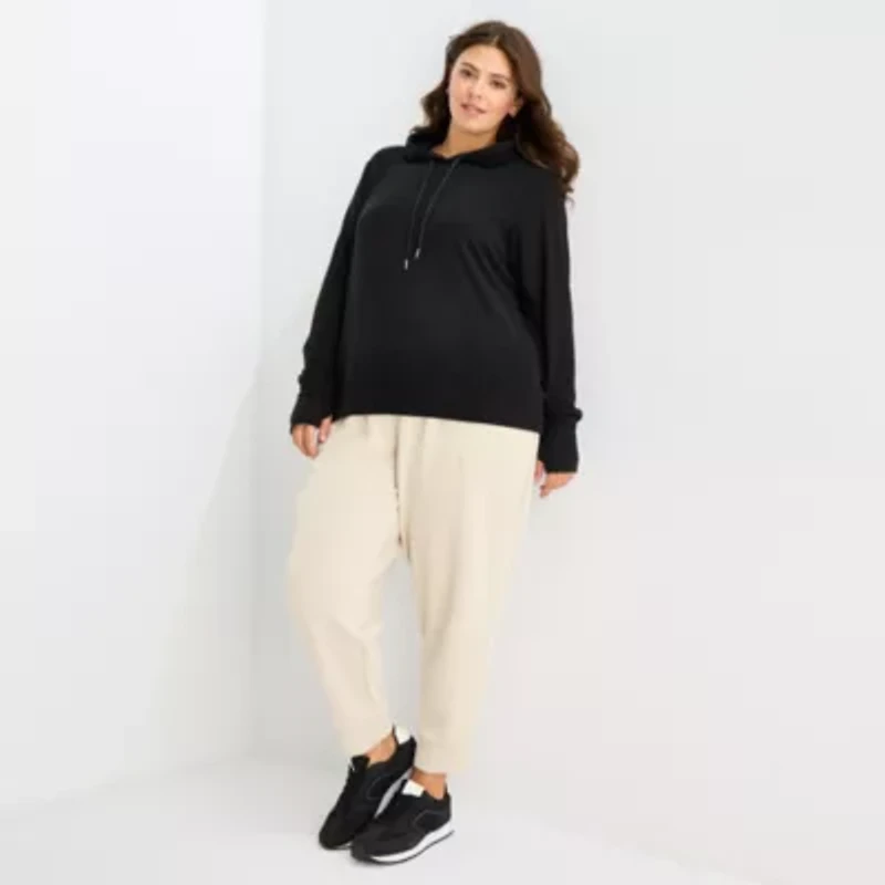 Stylus Womens Plus Hooded Long Sleeve Sweatshirt