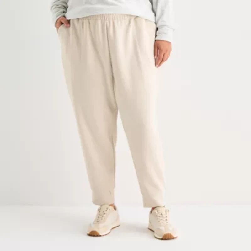 Stylus Womens Plus Cuffed Mid Rise Jogger Pant