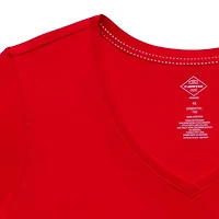 St. John's Bay Womens Plus Easy-on + Easy-off V Neck Short Sleeve Adaptive T-Shirt