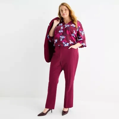 Liz Claiborne Audra Tailored Womens Plus Straight Mid Rise Trouser