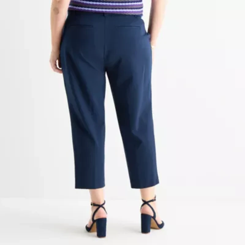 Liz Claiborne Ponte Tapered Womens Slim Plus Trouser