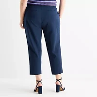 Liz Claiborne Ponte Tapered Womens Slim Plus Trouser