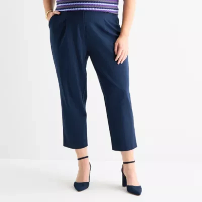 Liz Claiborne Ponte Tapered Womens Slim Plus Trouser