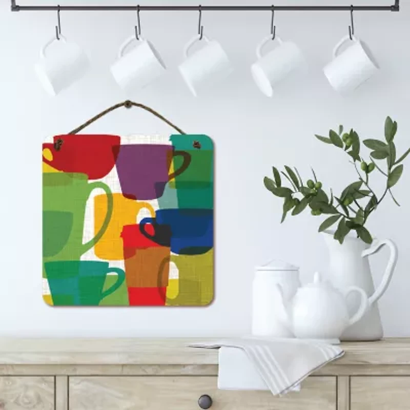 Courtside Market Kitchen 12x12 Artboard With Twine Wood Wall Art