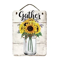 Courtside Market Sunflower 12x16 Artboard With Twine Wood Wall Art