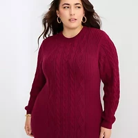 Bold Elements Womens Long Sleeve Cut Out Sweater Dress Plus