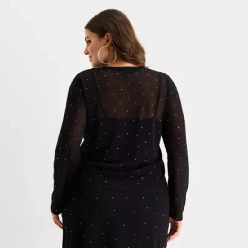 Bold Elements Plus Womens Crew Neck Long Sleeve Pullover Sweater