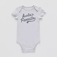 Okie Dokie Baby Girls Round Neck Short Sleeve Rib Bodysuit