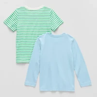 Okie Dokie Toddler & Little Boys Crew Neck Short Sleeve Regular Fit 2-pc. Graphic T-Shirt