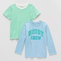 Okie Dokie Toddler & Little Boys Crew Neck Short Sleeve Regular Fit 2-pc. Graphic T-Shirt