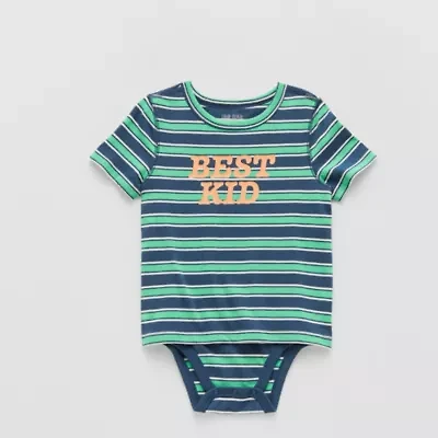 Okie Dokie Toddler Boys Bodysuit Closure Easy-on + Easy-off Adaptive Crew Neck Short Sleeve